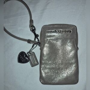 Y2K Coach Poppy Wristlet Phone Case - Gold Shimmer